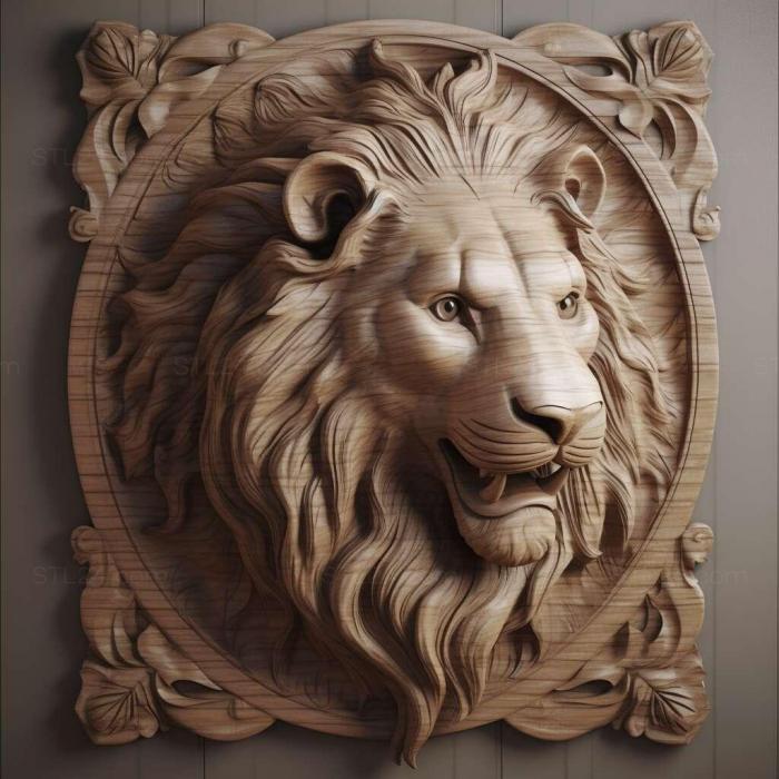 Nature and animals (lion 4, NATURE_6920) 3D models for cnc